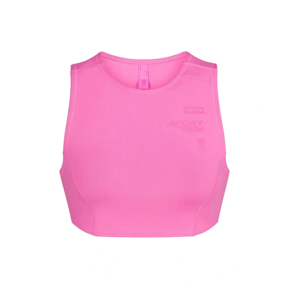 💖SKIMS SPORT SWIM HIGH NECK BIKINI TOP IN TAFFY S
